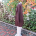 Classic dark choc knee length polyester button down jacket. Slit at back. By DIANELLO size 42/18