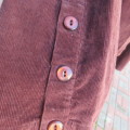 Warm brown corduroy button down jacket. By D Collection from India size 40/16. 100% Cotton stretch.