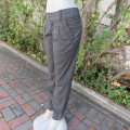Perfect fit fine black/grey check size 34/10 low rise pants by LEGIT. Poly/rayon stretch. Leg cuffs.
