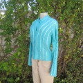 Unique SOUL SKIN creased cotton long sleeve turquoise button down top from India. Size 36. Very good