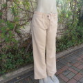 Casual linen/cotton wheat colour straight legged pants with drawstring waist. Size 36 by CHEROKEE.