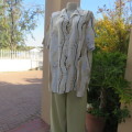 Pretty short sleeve button down/open collar top in vertical pattern lines.Soft colours.Size 48/24