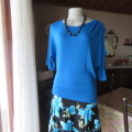 Beautiful sexy cobalt blue  stretch viscose top. One naked shoulder . By LINX size 36. As new,