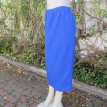 Comfy,beautiful royal blue straight textured satin skirt. Fully lined. Elasticated waist. Size 36/12