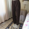 Choc brown dress pants by TOPICS in perfect fit 36/12. Straight legs. Very tiny front dummies.As new