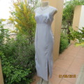 Summer holiday choice!! Powder blue. Long satin/sheer polyester ankle length empire style dress. 36