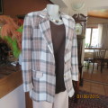 Make a statement! Check brown/cream check polyester/wool warm lined jacket size 36/12 by ALLIANCE.