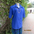 Make a statement with this royal blue uniquely styled polycotton top by B.S.TRADE size 42/18. As new