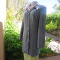 Fabulous long fossil grey styled textured polyester jacket.Band in low waist.Size 36 by OASIS.As new