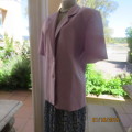 Sensational  lilac short sleeve jacket. Two button closure. Tasteful embroidery. By GEE WIZ size 40