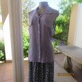 Sheer skyblue sleeveless top by TRUWORTHS size 42/18. Button down. Dummy pockets. As new.