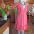 Charming crimson knee length 100% cotton dress by SHEIN size 38/14. Broderie Anglaise V top.New cond