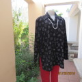 Very black long cuffed sleeve top with white square/round designs. By REFLEX size 42/18. As new.