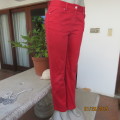 QUEENSPARK red stretch cotton pants in size 36/12. Pockets back/front. Skinny with med. rise. As new