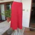 Cherry red A-Line linen/rayon blend bandless skirt. Elastic at sides. By DONNA CLAIRE size 40/16.