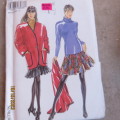 NEW LOOK sewing pattern for pleated skirt,top,jacket. Sizes 32 to 42. As new. 6936