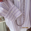 Relaxed and casual vertical striped long sleeve shirt in white/purple/lilac.By WOOLWORTHS size 46/22