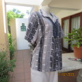 Monographic short sleeve button down top. Open collar. Size 42/18. By Boutique. Brand new cond.