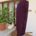 Smart but comfy dark purple satin look polyester pants. Pleated front/elasticated back.Size 40 to 42