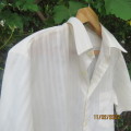 Men`s cool cream short sleeve shirt/opaque stripes. Size L. chest 121cm. 42cm/17. By SERVUS. New con