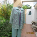 Amazing Agora fashion see-through jacket with embossed light turquois/ lilac pattern.Size 36/12.New