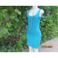 Sexy jade bodycon sleeveless dress in bubble stretch polyester .Round neckline.Size 34/10.A