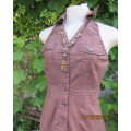 Chic collared halter neck Choc brown dress in stretch cotton.By FASHION EXPRESS size 34/10.As new