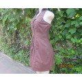 Chic collared halter neck Choc brown dress in stretch cotton.By FASHION EXPRESS size 34/10.As new