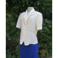 Amazing feminine rich cream silky poly double breast blouse. Embroidered collar.Size 37/13.New cond.