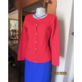 Fiery red button down light weight long sleeve cardigan by ML classics size 33/9. New condition.