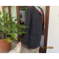 Fabulous 2 pc skirt suit in navy/white fine check poly/viscose fabric. Size 35/11 by SMILEY. As new