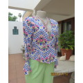 Chic long bell sleeve colourfull cropped top. Low V with flare peplum. By ZARA size 36. New cond.