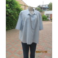 DAVID JONES ladies pale blue slightly embossed cotton short sleeve shirt. Size 48/24. Very good cond