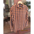 Handsome high quality pure cotton long sleeve black/brick check Men`s shirt size L.By DAVID JONES,