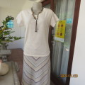 Sweet casual cream slip over polyester stretch top with tiny cut on sleeves/lace.By RED size 36. New