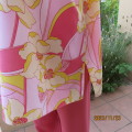 Fresh floral short sleeve top in pinks and yellow. Button down with open collar.Size 48 by ANNA PIA