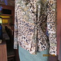 Japanese fashion house animal print cream/brown/green fold over top.Size 34/10. Brand new cond.