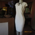 Up the luxe in this white baroque patterned sleek stretch polyester dress by TRUWORTHS.36.New cond.