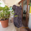 Light as a feather! Slip over loose cream/navy patterned dress. Short puffed sleeves.Size 36 by AWAW