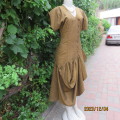 Amazing mottled golden brown vintage dress by COLOUR CODE size 36. High/low bottom. As new