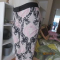 Baroque pink/white/black printed stretch cotton skinny leg pants size 36 to 37. By STUDIO W.As new
