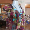 Stunning colourful loose hanging ARMOIRE CAPRICE London dress. Size 38. Wow neckline!! New cond.