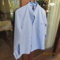 Brand new men`s sky blue long sleeve/high collar polycotton shirt size XS by NEDWORK. Chest 84 -89cm