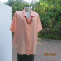 Beautiful soft peach colour button down short sleeve silky polyester top. Size 40 by TOGETHER.As new