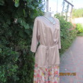 Feminine long stretch top in earthy tones. Gathered front neckline. Peephole.By MERIEN HALL size 46
