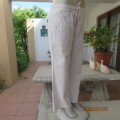 Edgy POETRY linen/cotton beige straight leg pants. Size 38. Front cargo pockets. Waist drawstring.