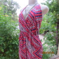 Stunning maroon/white/blue 100% viscose jumpsuit with halter neck size 36 by MAX. New cond.