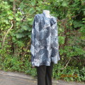 Oversized long sleeve button down grey  animal print top. Tie collar. Lined yokes.Size  50/26.