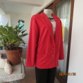 Get noticed in this carmine red long sleeve 3 button jacket with shawl collar.Size 38 to 40. As new