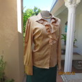 Luxury gold colour long sleeve stretch shiny polyester button down top. By TRUWORTS size 40.As new